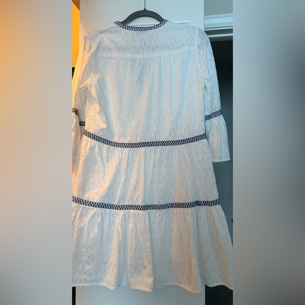 NWOT Tommy Bahama Embroidered Tassel V-Neck Cotton Tunic Dress Size S - Picture 9 of 10